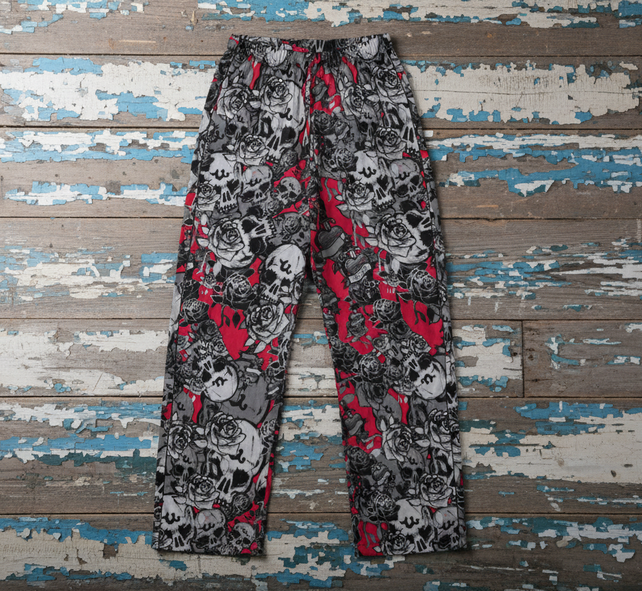 DARK URCHIN SKULL STORM 'WINE' Women’s pajama pants