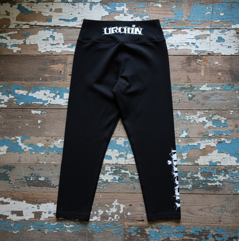URCHIN- 'URBAN URCHIN' Logo. Capri/Yoga Dance/Gym Leggings