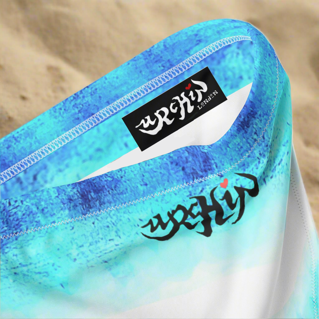 URCHIN Clothes & Swimwear. 'BLUE DREAM' Recycled high-waisted bikini bottom. Choice of Sizes.