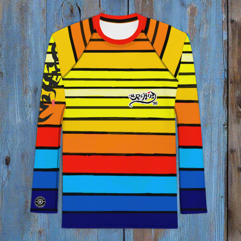 URCHIN Mens Swimwear. 'SUNRISE' 'HARD BUNNY' Logo Rash. Choice of Sizes.