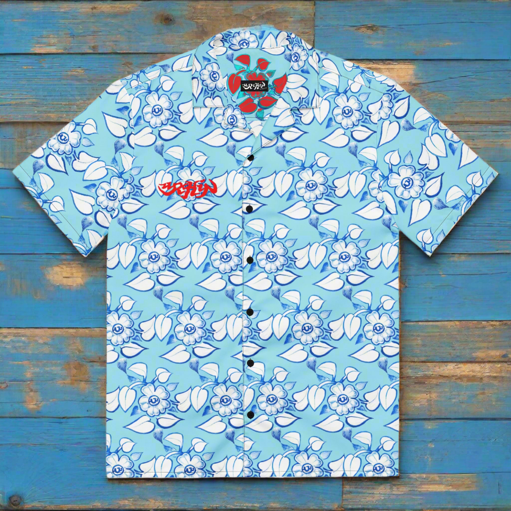 URCHIN 'U LILY' 'Sky( Light Blue) Unisex button shirt. Multiple Sizes.