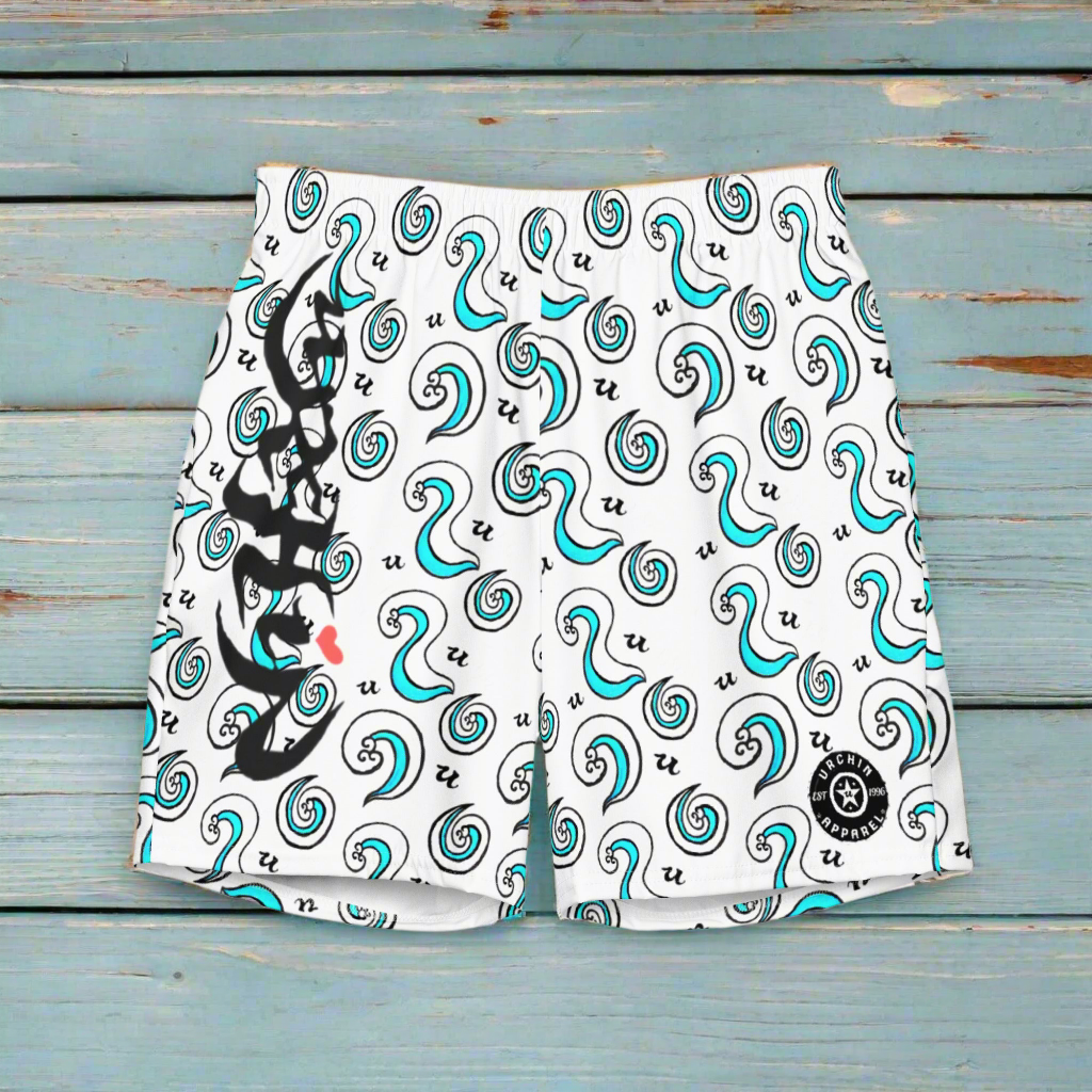 URCHIN 'U SEA' Unisex Recycled Swim Board Shorts.