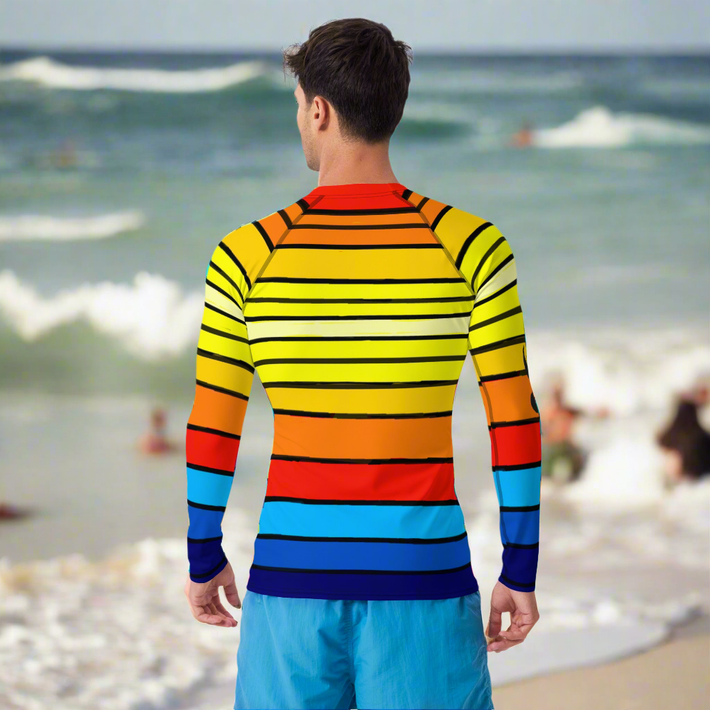 URCHIN Men's Swimwear. 'SUNRISE' Rash Guard. Choice of Sizes.