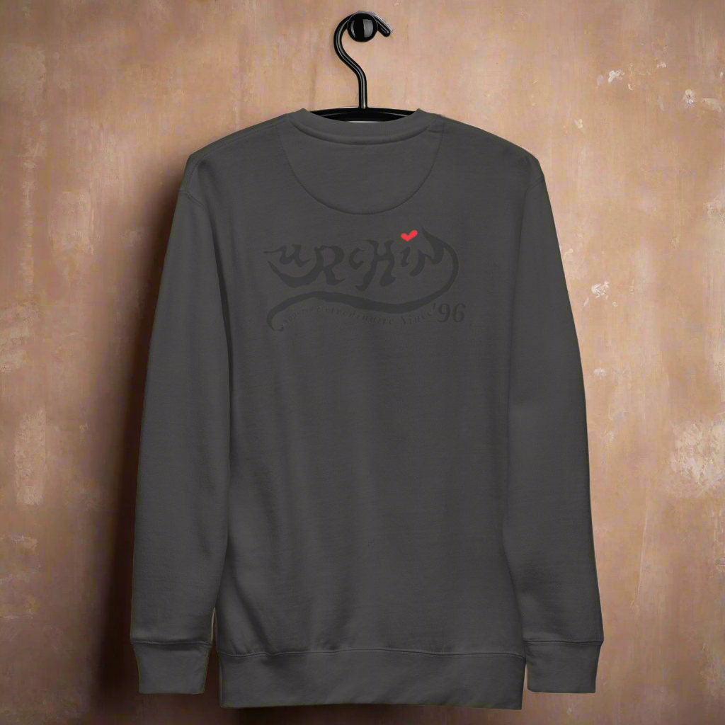 URCHIN Clothes 'LOVE U' Black Logo. Premium Cotton Sweatshirt. Choice of Colours. Unisex.