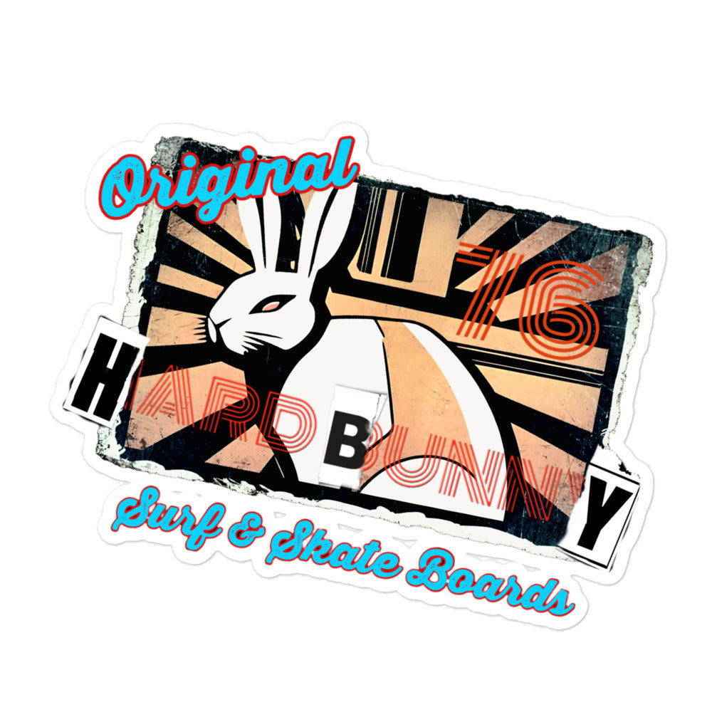 URCHIN Stickers. 'HARD BUNNY' 'Original 76 Surf & Skate Boards'. Bubble-free vinyl.