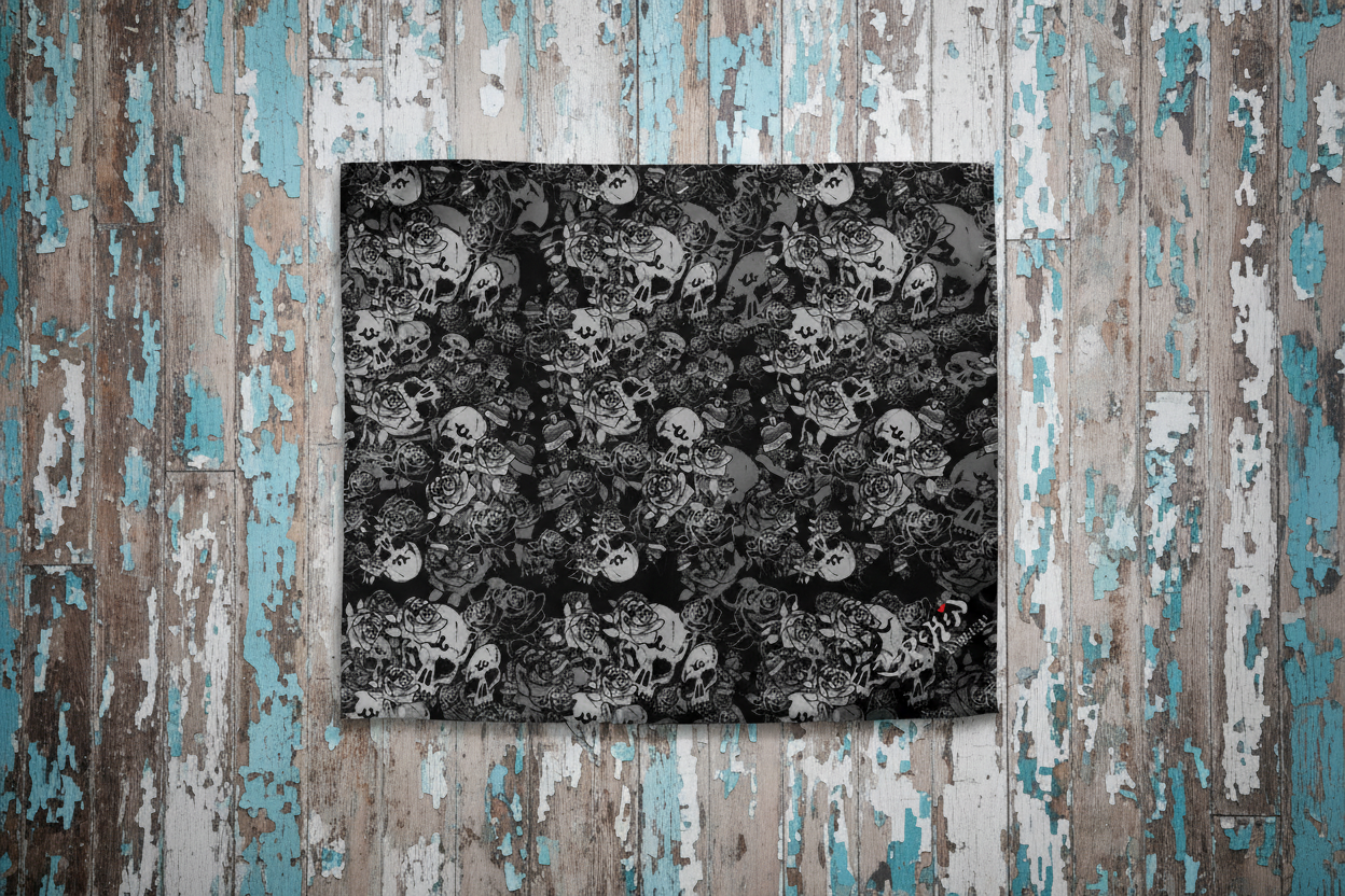 DARK URCHIN SKULL STORM 'NIGHT' Duvet cover