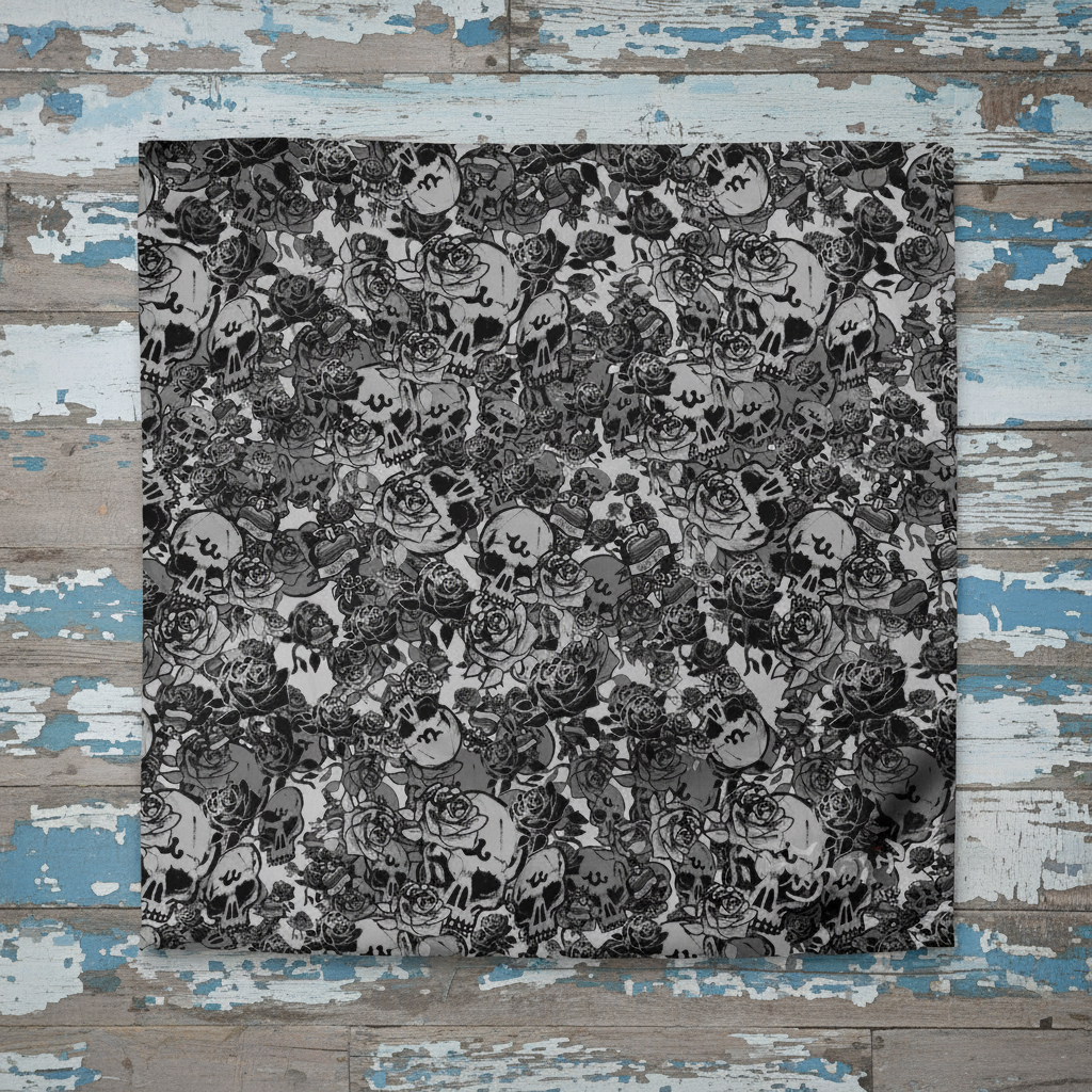 DARK URCHIN SKULL STORM 'METAL' Duvet cover