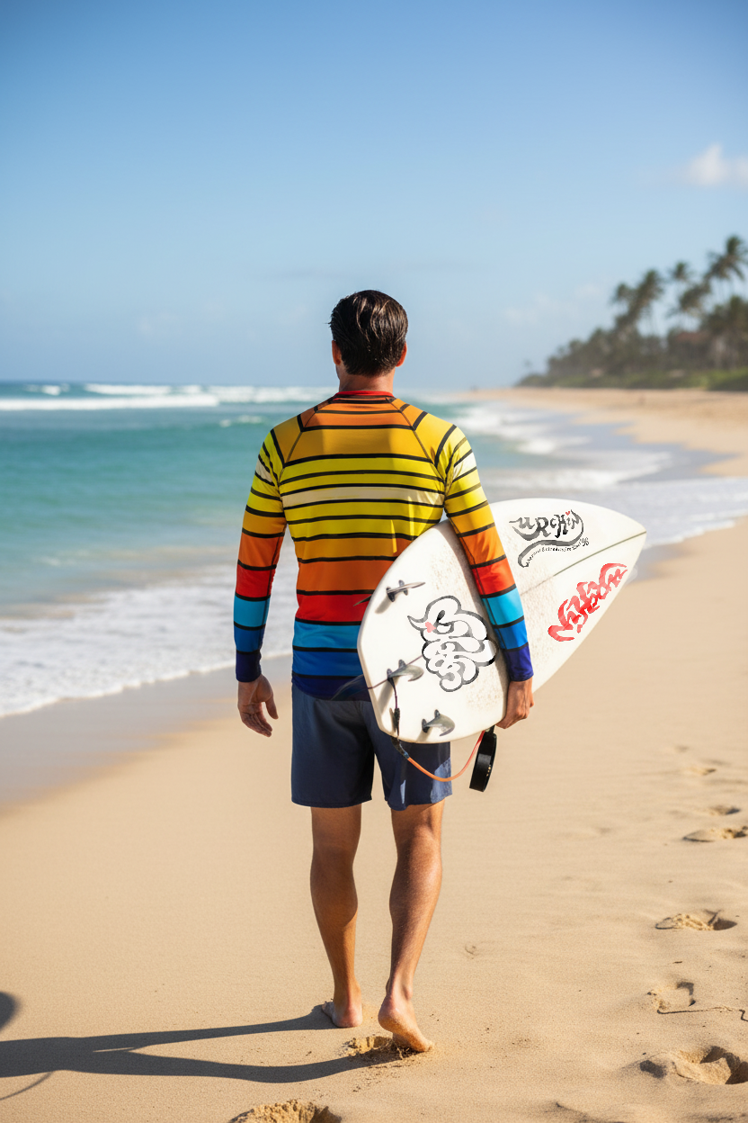 URCHIN 'SURF SUNRISE' Men's Rash Guard