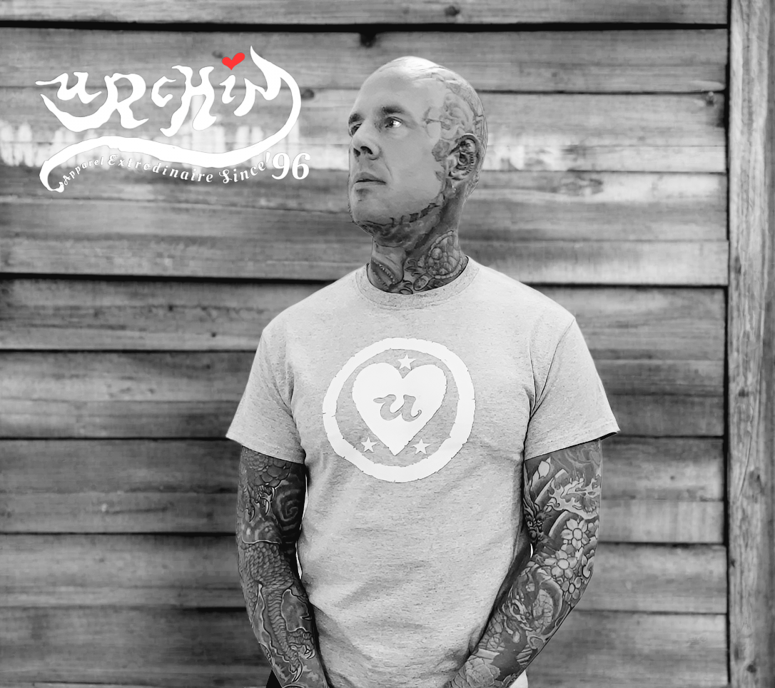 URCHIN-'LOVE U' White Logo. Cotton T Shirt. Choice of Colours. Unisex