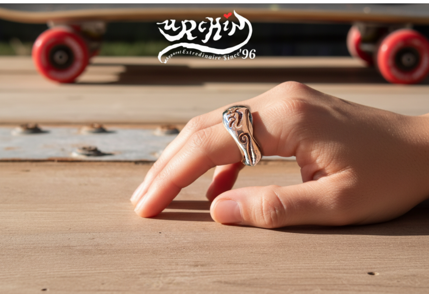 URCHIN Jewellery - 'Skinny' Unisex Urchin Logo Ring. Hallmarked & Handmade in the UK. Choice of Custom Sizes available.