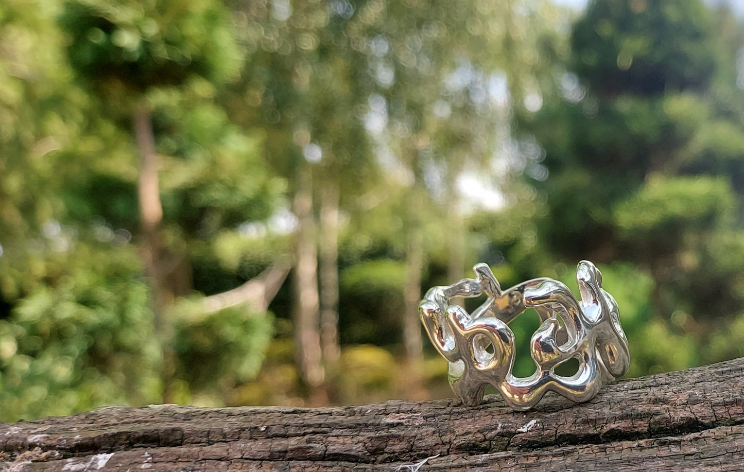 URCHIN Jewellery - 'Wave' Urchin Logo Unisex Ring. Hallmarked. Handmade in the UK. Size S