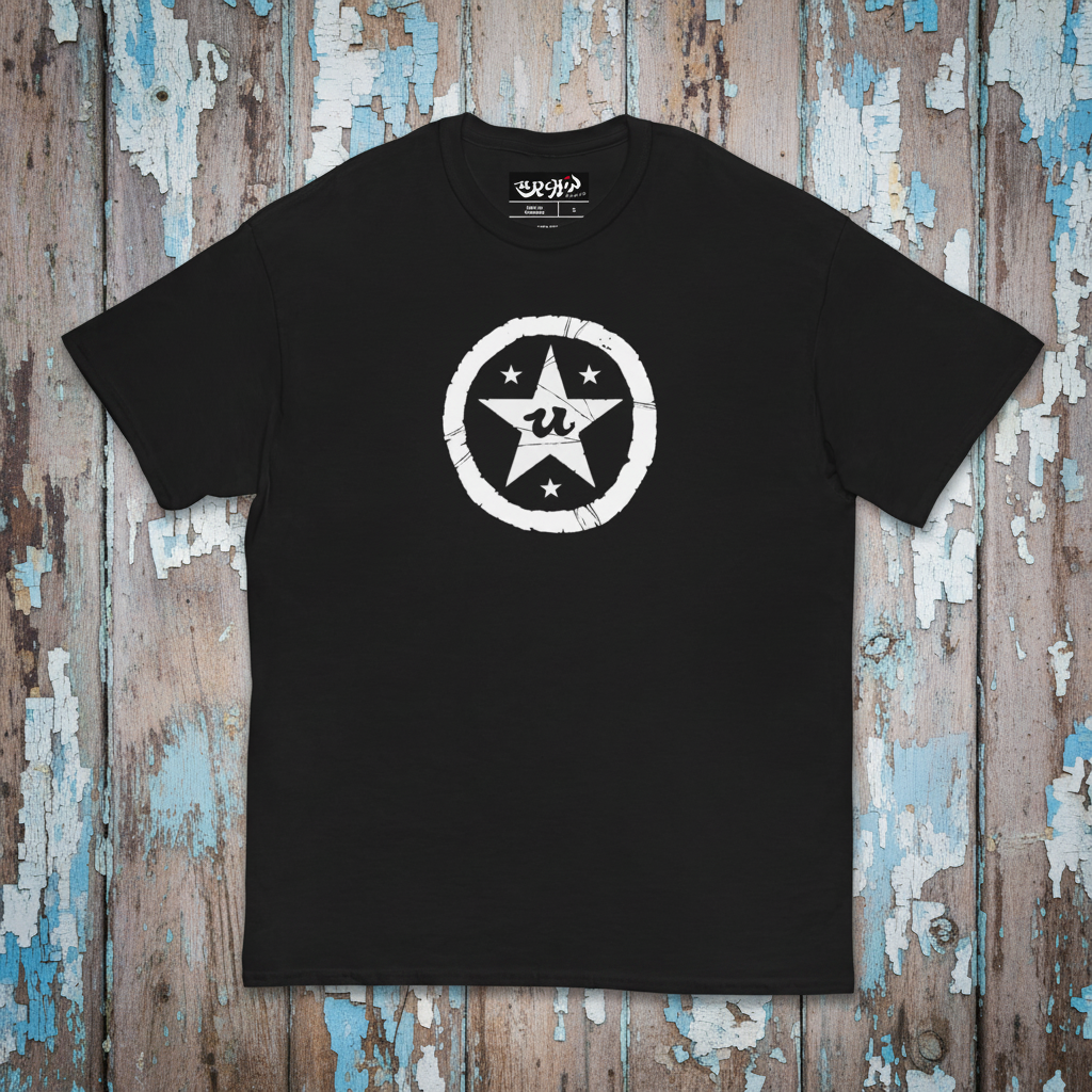URCHIN -'U STAR' White Logo T Shirt. Choice of Colours. Unisex.