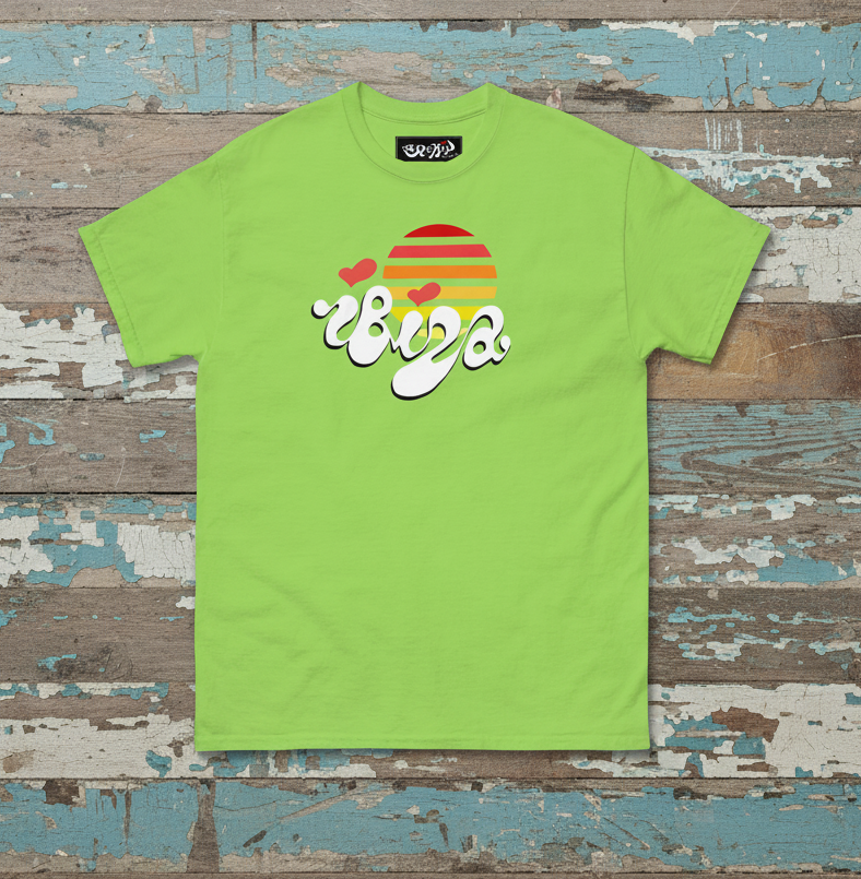 URCHIN 'Urchin Sun' Retro Look. Unisex T Shirt. Light Colours.