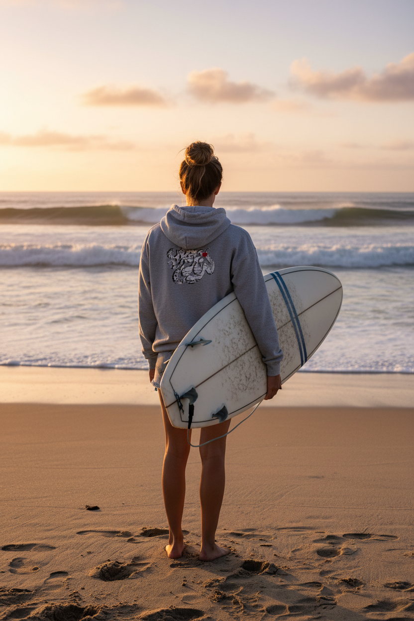 URCHIN 'SOFT URCHIN' Embroidered White Logo. Unisex heavy blend zip hoodie.