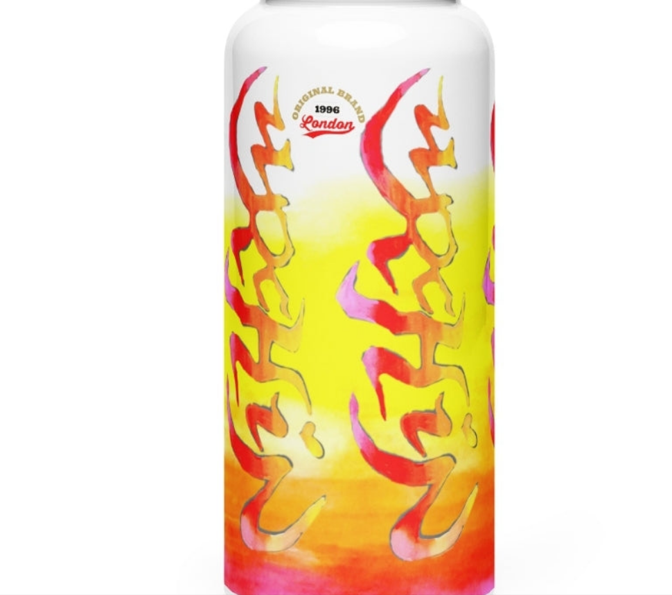 URCHIN Hydration 'Sun Rise' Stainless steel water bottle with a straw lid