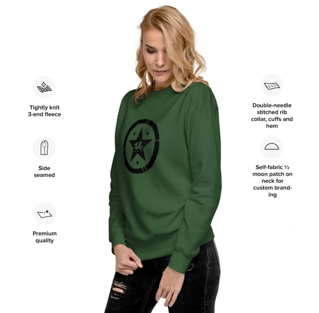 URCHIN Clothes 'U STAR' Black Logo. Premium Cotton Sweatshirt. Choice of Colours. Unisex.