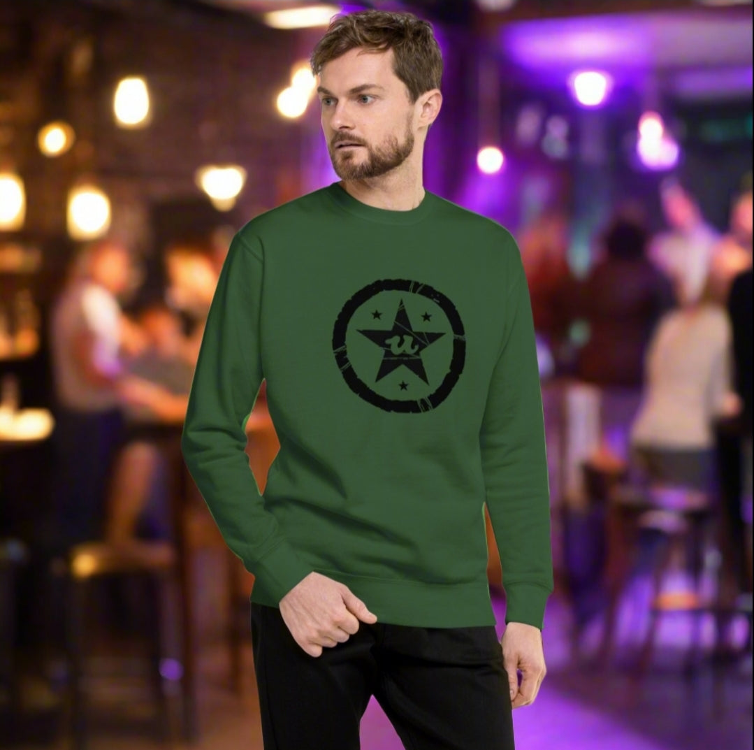 URCHIN Clothes 'U STAR' Black Logo. Premium Cotton Sweatshirt. Choice of Colours. Unisex.