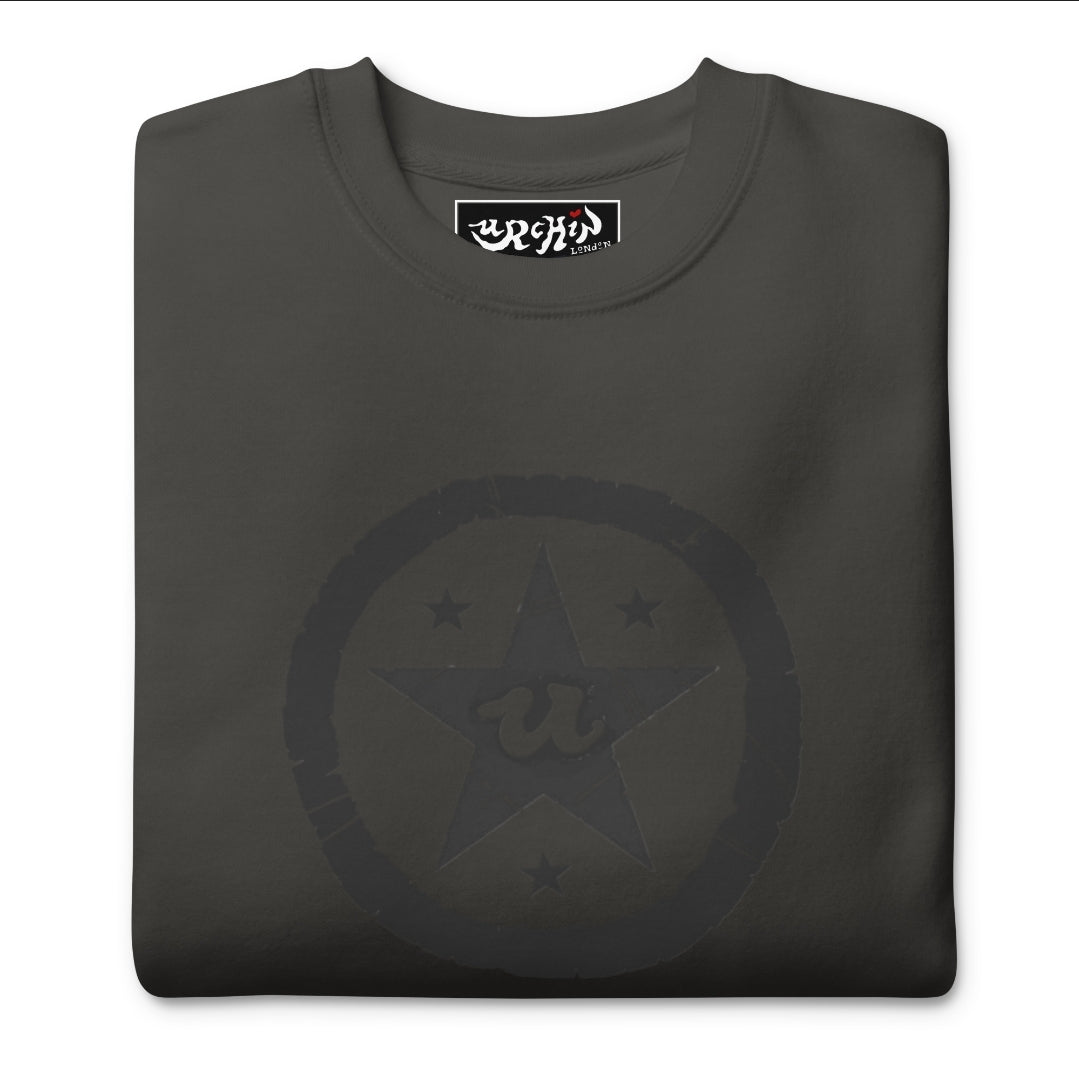 URCHIN Clothes 'U STAR' Black Logo. Premium Cotton Sweatshirt. Choice of Colours. Unisex.