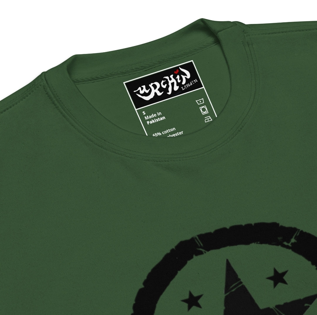 URCHIN Clothes 'U STAR' Black Logo. Premium Cotton Sweatshirt. Choice of Colours. Unisex.