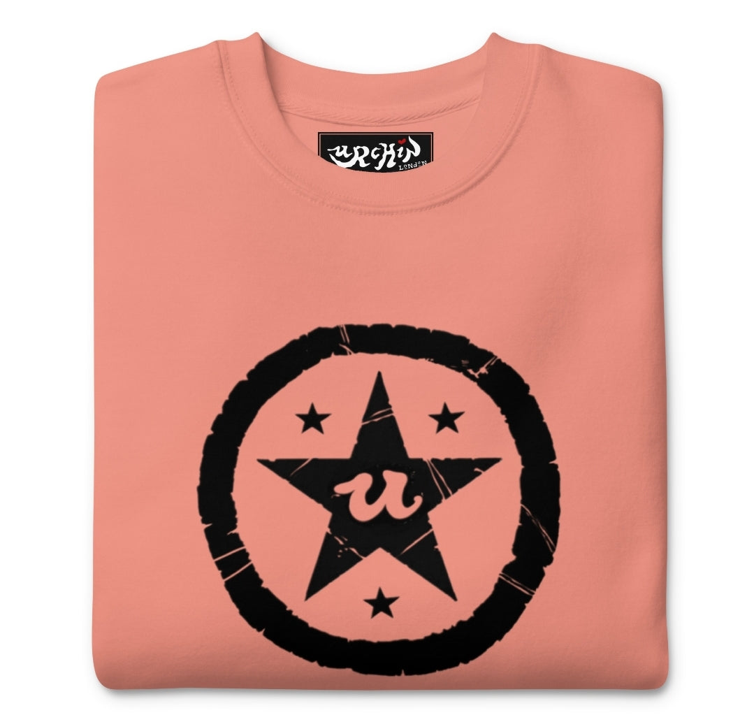 URCHIN Clothes 'U STAR' Black Logo. Premium Cotton Sweatshirt. Choice of Colours. Unisex.