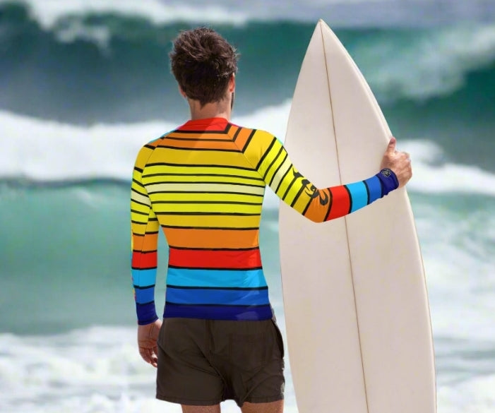 URCHIN Men's Swimwear. 'SUNRISE' Rash Guard. Choice of Sizes.