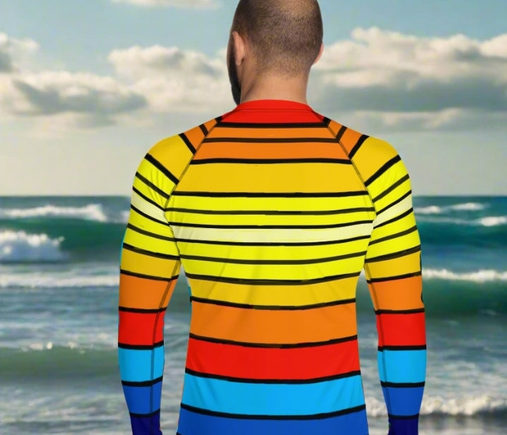 URCHIN Men's Swimwear. 'SUNRISE' Rash Guard. Choice of Sizes.