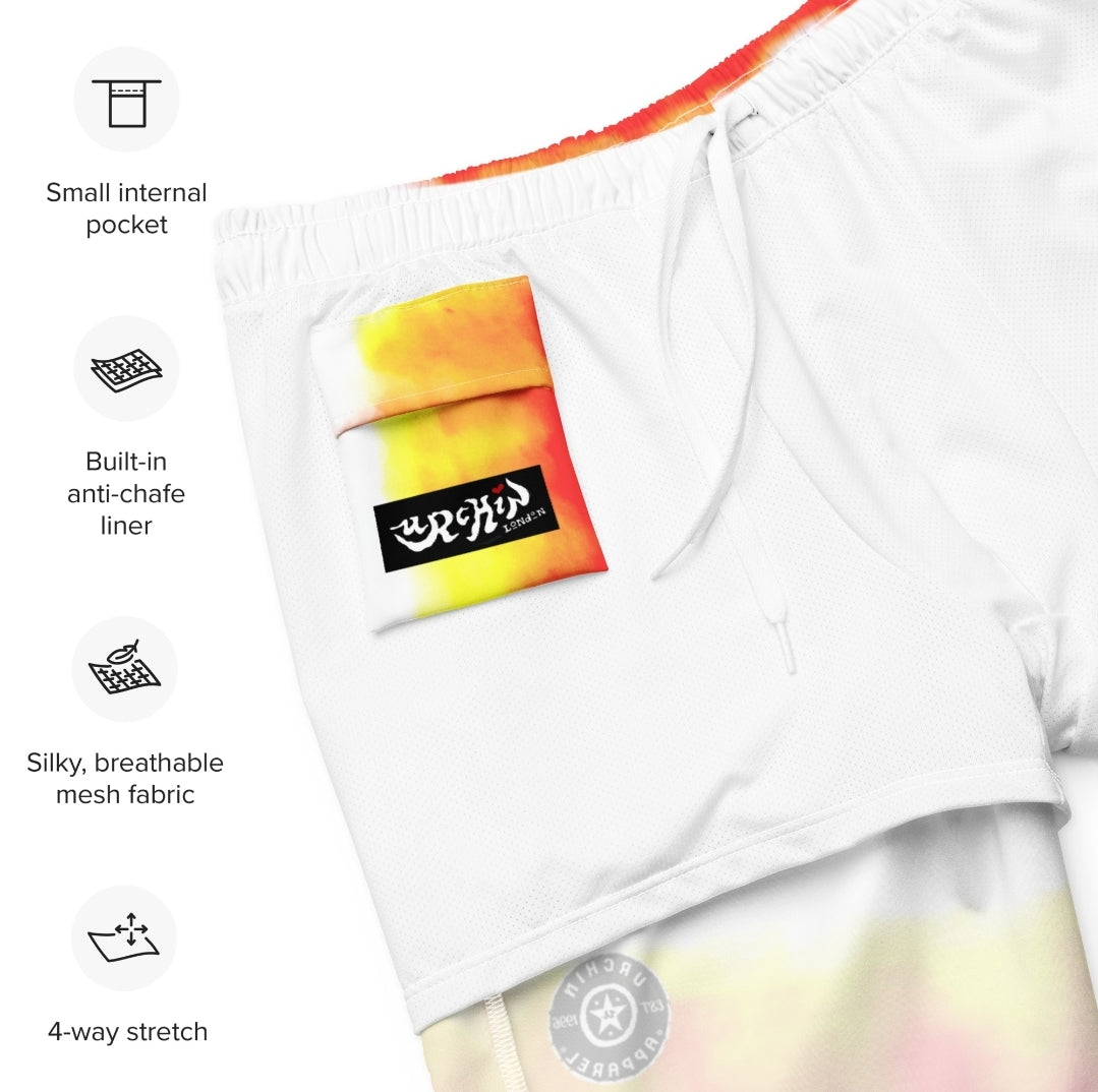 URCHIN Men's Swimwear. 'FLAME' Recycled Swim Board Shorts. Choice of Sizes.