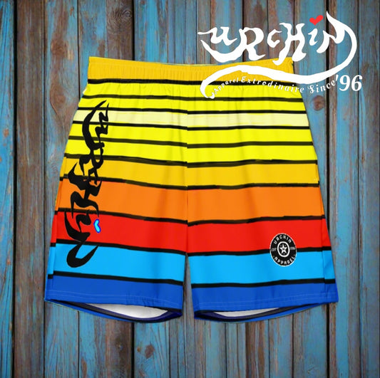 URCHIN Men's Swimwear. 'SUNRISE' Unisex Recycled Swim Board Shorts. Choice of Sizes.