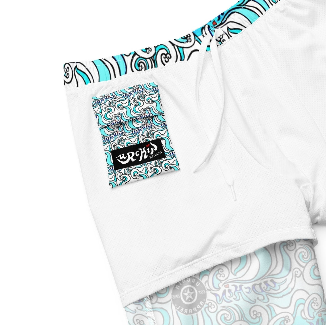 URCHIN 'U WAVES' Unisex Recycled Swim Board Shorts.