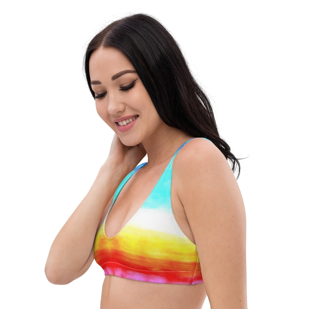 URCHIN Clothes & Swimwear. 'SUNRISE BEACH' Recycled padded bikini top. Choice of Sizes.