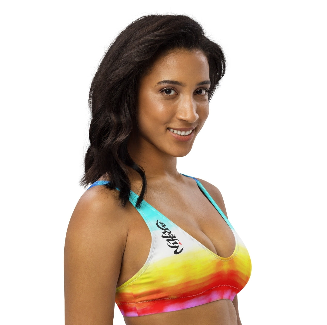 URCHIN Clothes & Swimwear. 'SUNRISE BEACH' Recycled padded bikini top. Choice of Sizes.