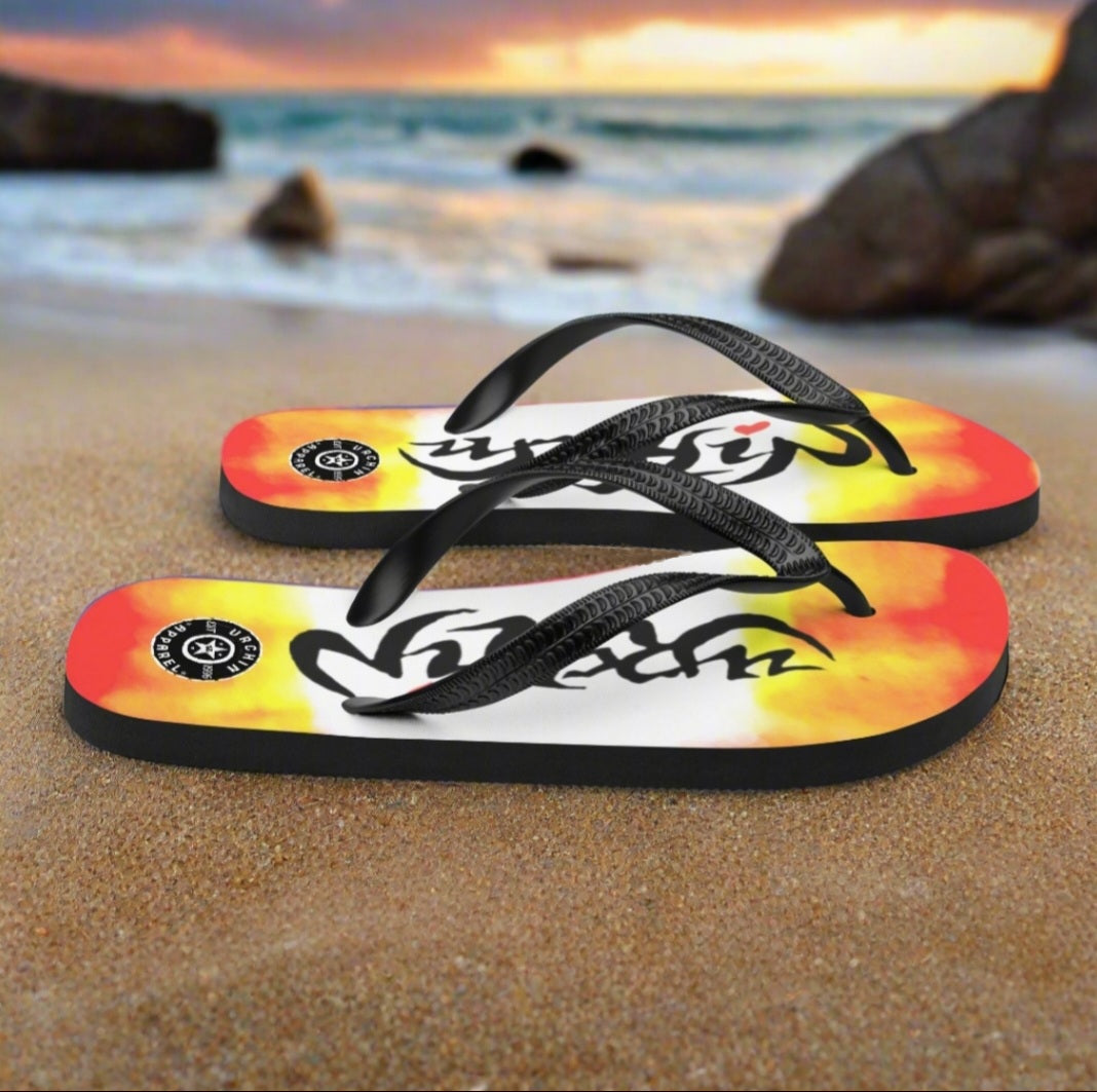 URCHIN Footwear. 'FLAME' Unisex Flip-Flops. Choice of Sizes.