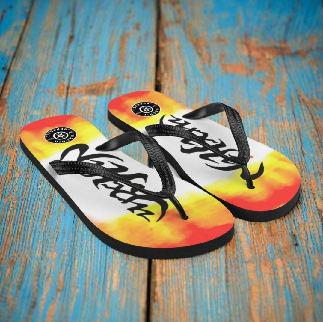 URCHIN Footwear. 'FLAME' Unisex Flip-Flops. Choice of Sizes.