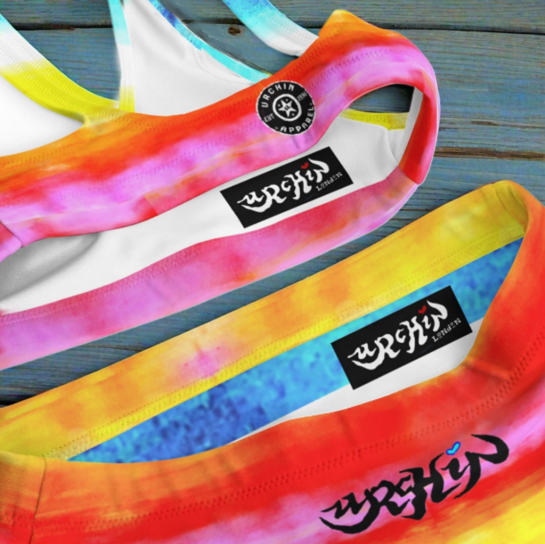 URCHIN Clothes & Swimwear. 'SUNRISE BEACH' Recycled high-waisted bikini. Choice of Sizes.
