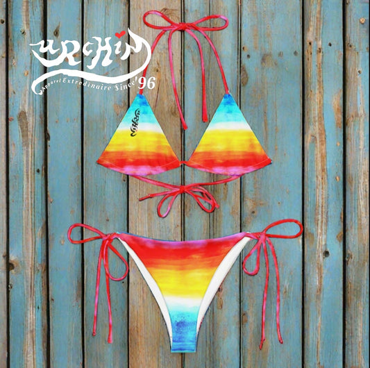 URCHIN Clothes & Swimwear. 'SUNRISE BEACH' recycled string bikini. Choice of Sizes.