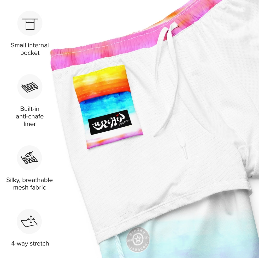 URCHIN Swimwear. 'SUNSET BEACH' Unisex Recycled Swim Trunks. Choice of Sizes.