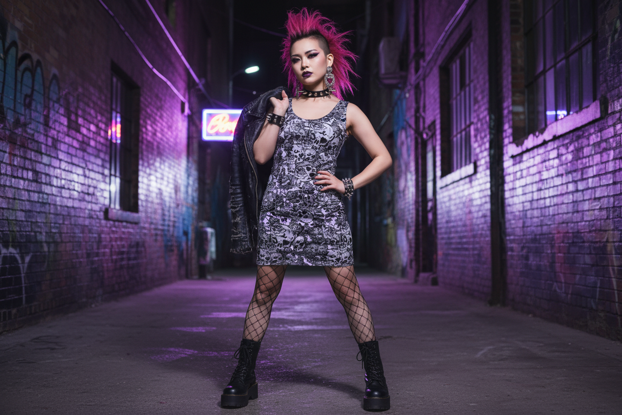 DARK URCHIN 'Skull Storm'. 'Amythest' (Purple). Women’s Bodycon Dress. Choice of Sizes