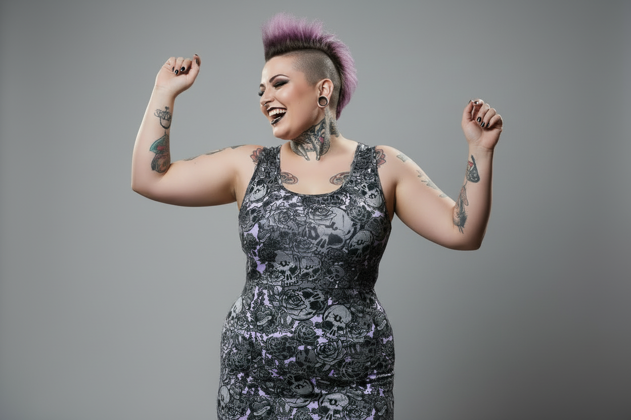 DARK URCHIN 'Skull Storm'. 'Amythest' (Purple). Women’s Bodycon Dress. Choice of Sizes