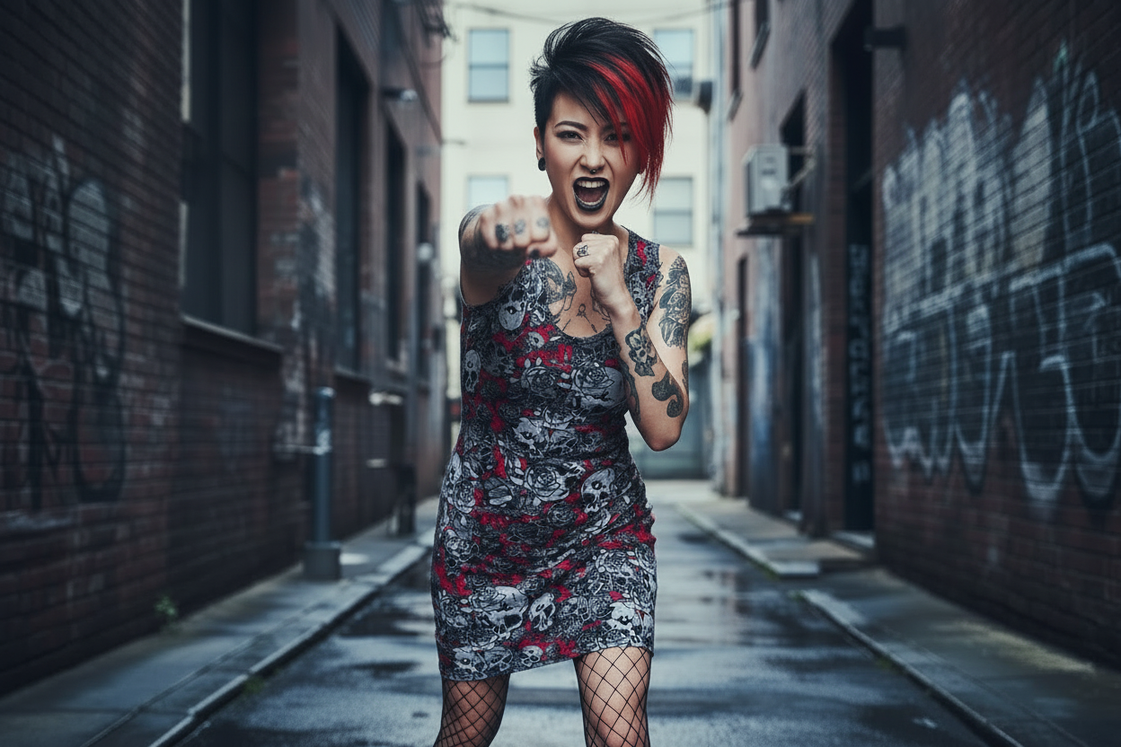 DARK URCHIN 'Skull Storm'. 'Dark Grape' (Deep Red). Women’s Bodycon Dress. Choice of Sizes.