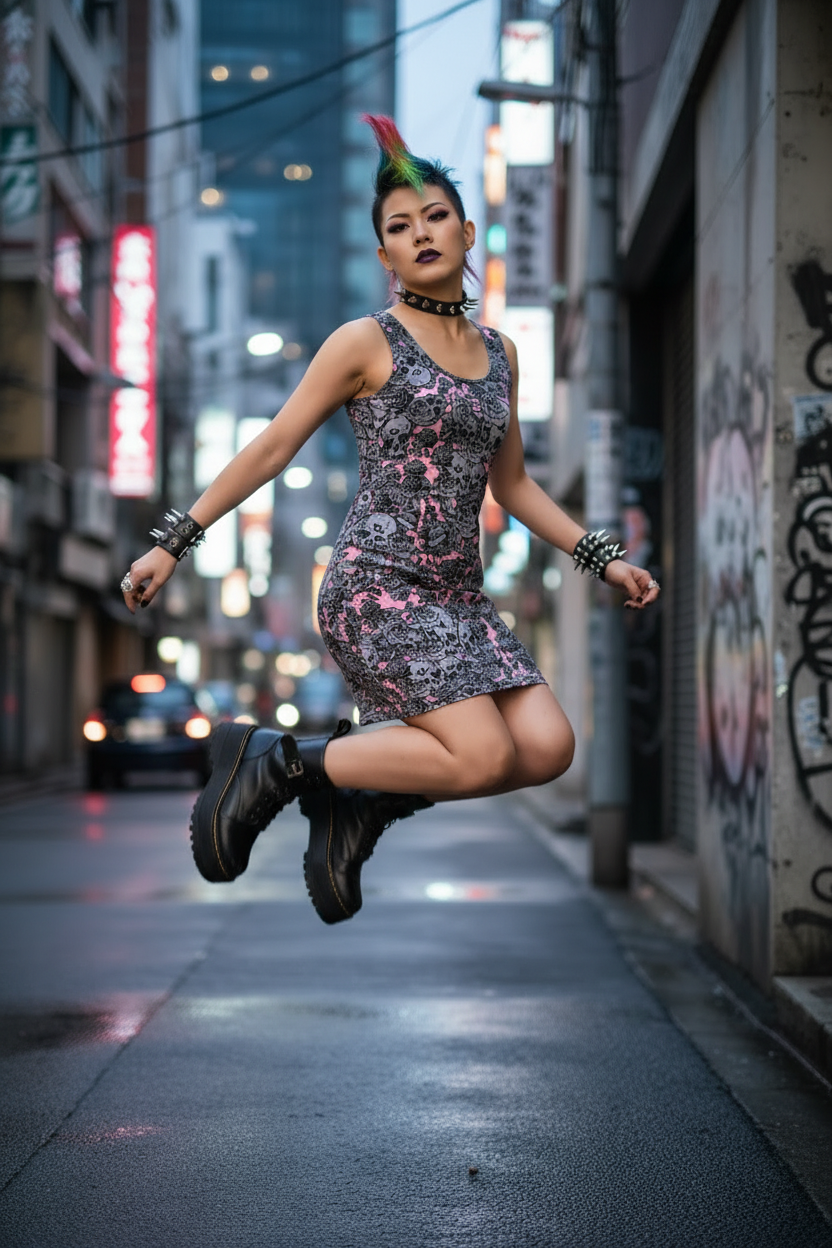 DARK URCHIN 'Skull Storm'. 'CORAL' (Pink). Women’s Bodycon Dress. Choice of Sizes