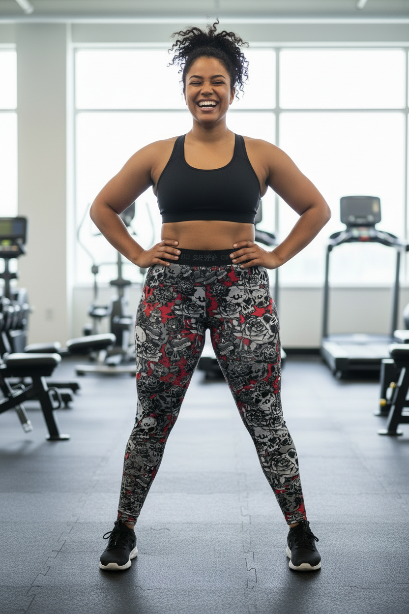 DARK URCHIN 'Skull Storm' Leggings. Colour 'Wine' (Deep Red). Choice of Sizes.