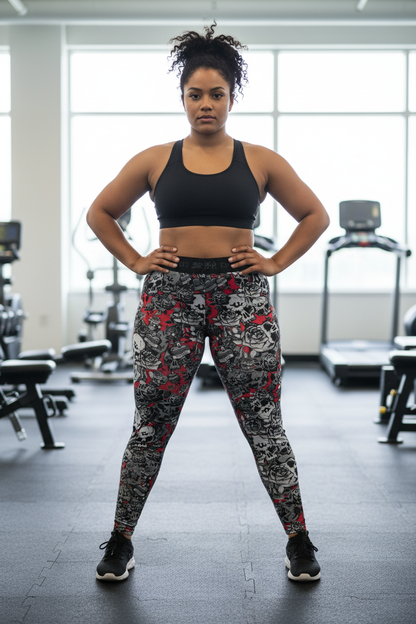 DARK URCHIN 'Skull Storm' Leggings. Colour 'Wine' (Deep Red). Choice of Sizes.