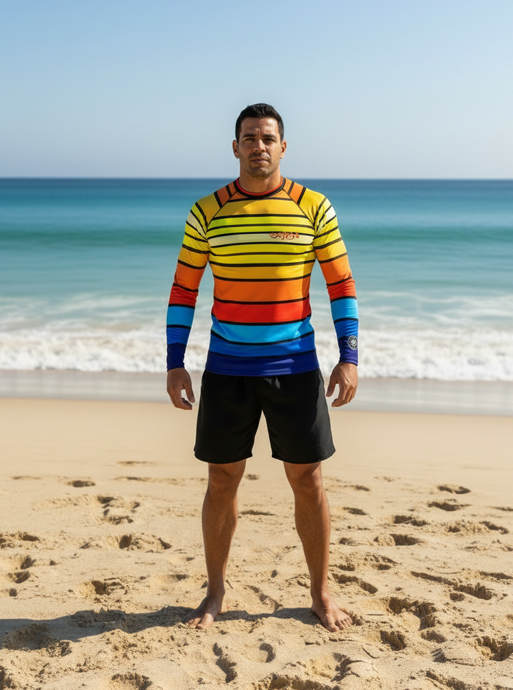 URCHIN 'SURF SUNRISE' Men's Rash Guard