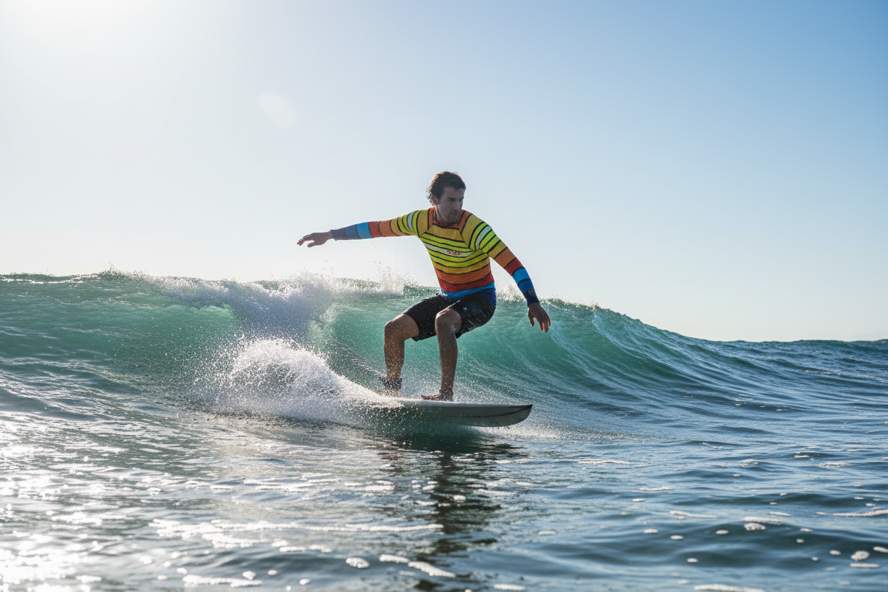 URCHIN 'SURF SUNRISE' Men's Rash Guard