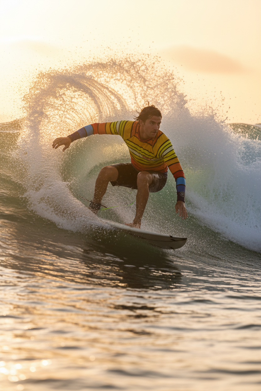 URCHIN 'SURF SUNRISE' Men's Rash Guard