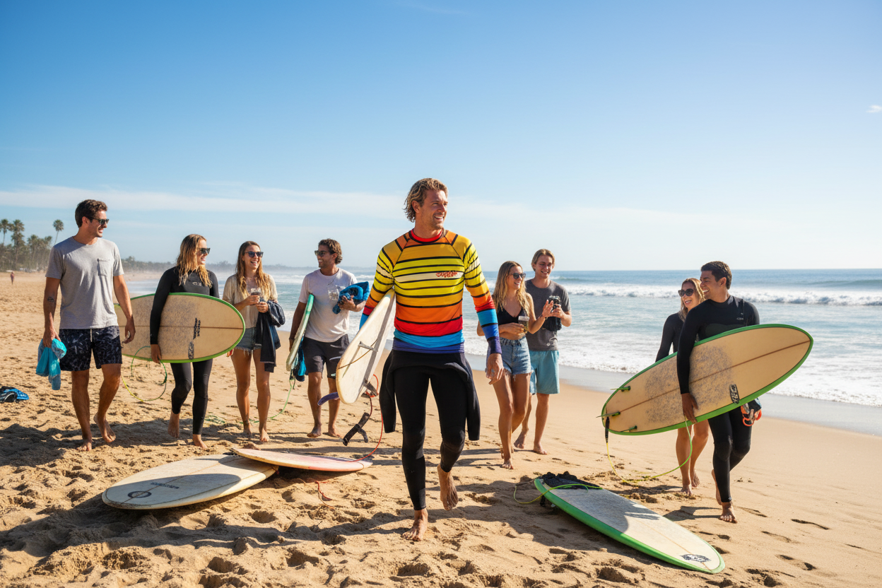 URCHIN 'SURF SUNRISE' Men's Rash Guard