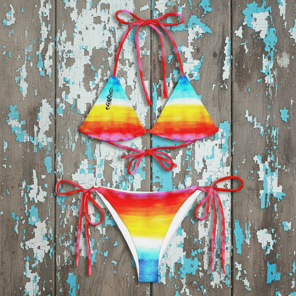 URCHIN 'SUNRISE BEACH' recycled string bikini.