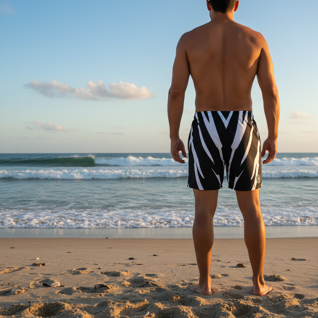 URCHIN RIP WAVE 'DEEP SEA' Unisex Premium Recycled Swim Trunks.