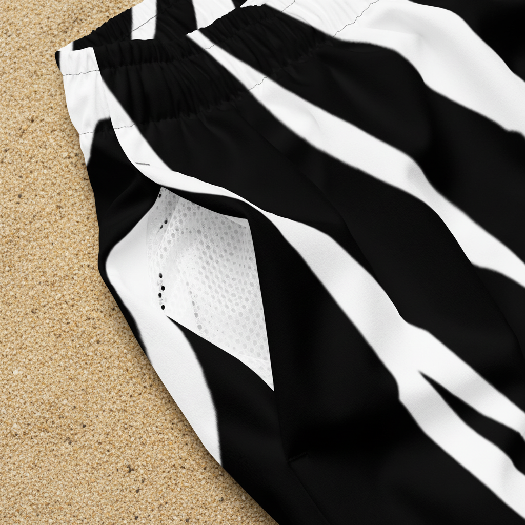 URCHIN RIP WAVE 'DEEP SEA' Unisex Premium Recycled Swim Trunks.