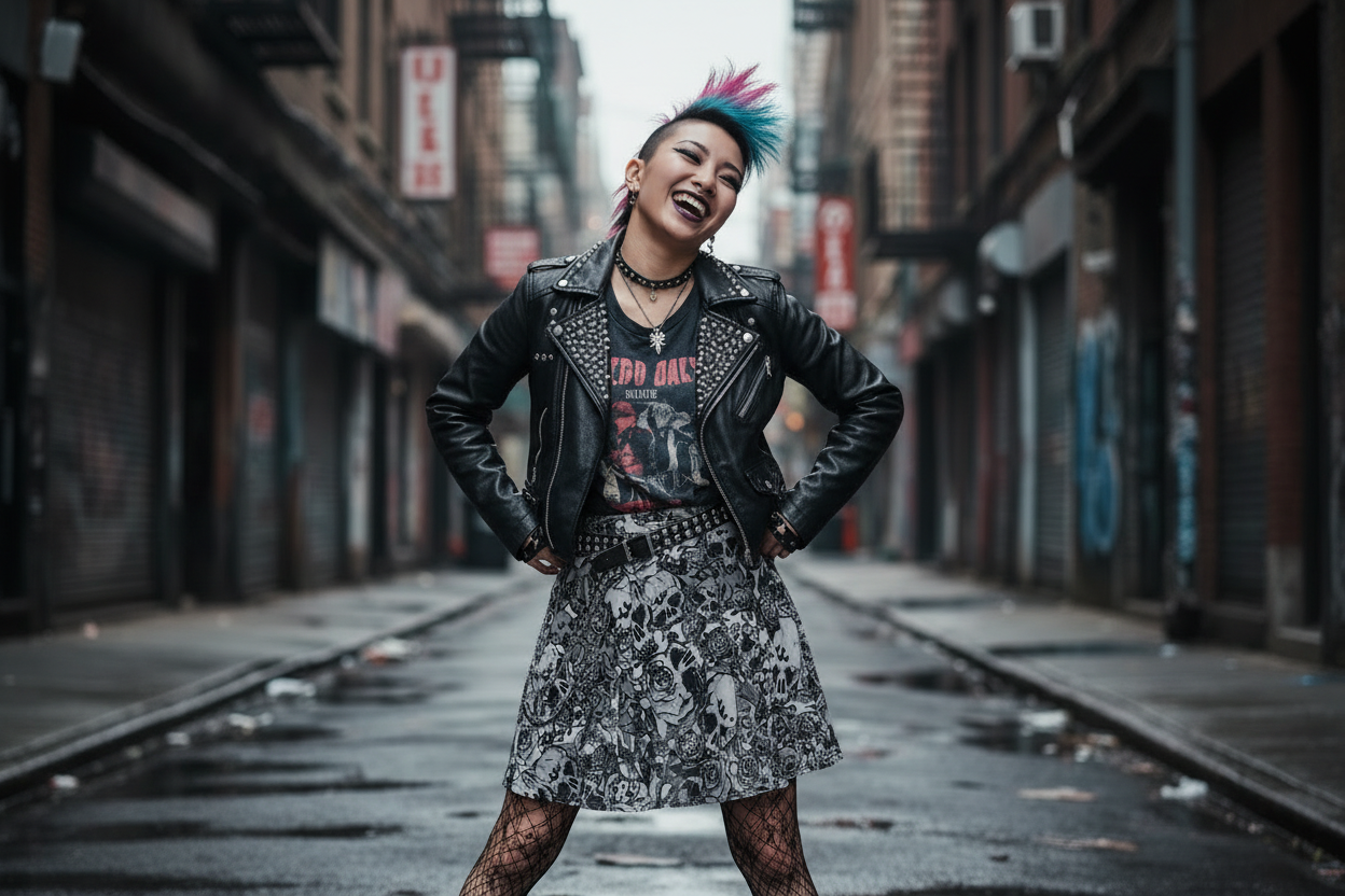 DARK URCHIN 'Skull Storm' Skater Skirt. Colour 'Metal' (Grey) Choice of Sizes.